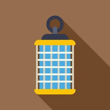 Bug zapper electric insect trap flat design vector icon Stock Illustration