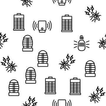 Bug Zapper Equipment Vector Seamless Pattern Illustrazione stock