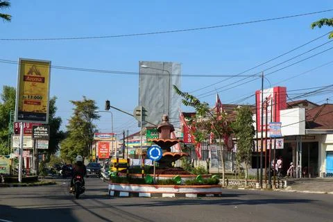 Bugangan roundabout. Link between jalan pangeran diponegoro and jalan KH. A.. Stock Photos