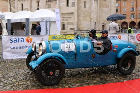 Bugatti car, Mille Miglia, historic car race, Modena, May 2019 Stock Photos