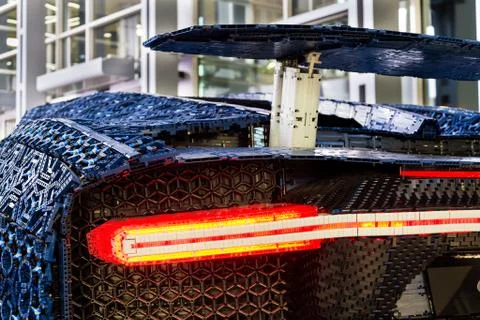 Bugatti Chiron full-size model from Lego bricks Стоковые фото