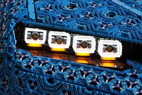 Bugatti Chiron full-size model from Lego bricks 写真素材