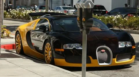BUGATTI PARKED ON RODEO DRIVE Stock Footage 10895341
