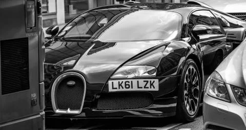 Bugatti Veyron in traffic Stock Photos