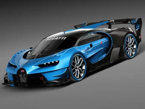 Bugatti Vision Chiron Race Car 2017 3D Model