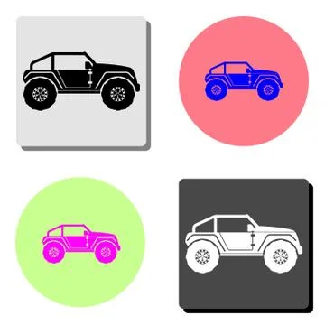 Buggy car. flat vector icon Stock Illustration
