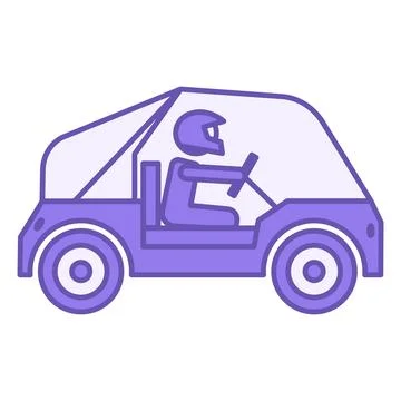 Buggy Colored Icon. Vector Icon of a Man in a Helmet Riding a Buggy. Off-Ro.. Stock Illustration