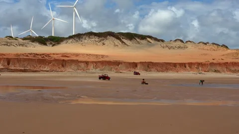 Buggy tours at Canoa Quebrada beach at Aracati in Ceara, Brazil. Stock Footage 301427053