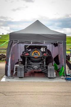 Buggy under the tent Stock Photos