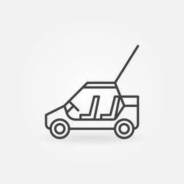 Buggy Vehicle vector concept icon in outline style Stock Illustration