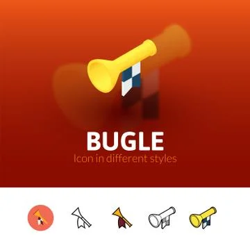 Bugle icon in different style Stock Illustration