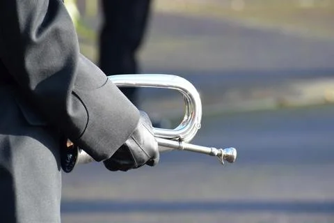 Bugle at the ready Stock Photos