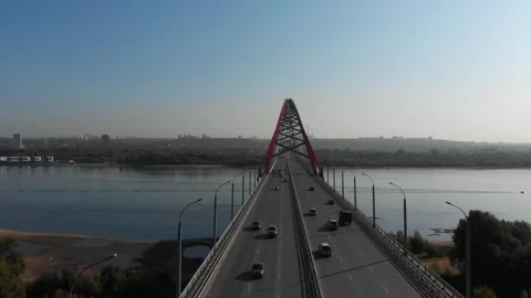 Bugrinsky bridge, aerial drone view 動画素材 327573280