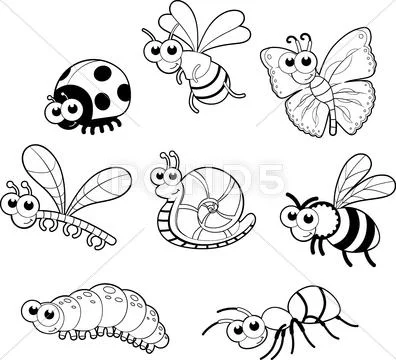 Bugs and 1 snail. Stock Illustration