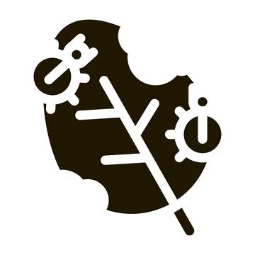 Bugs Eat Leaf Icon Vector Glyph Illustration Stock Illustration