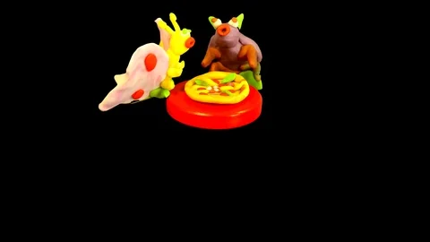 Bugs eating pizza Stock Footage 118676933