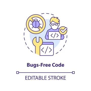 Bugs-free code concept icon 库存插图