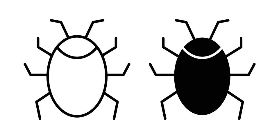 Bugs icon silhouette vector set. thin line pack イラスト素材