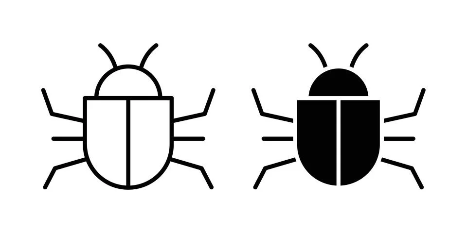 Bugs icon vector, symbol, logo illustrations 库存插图