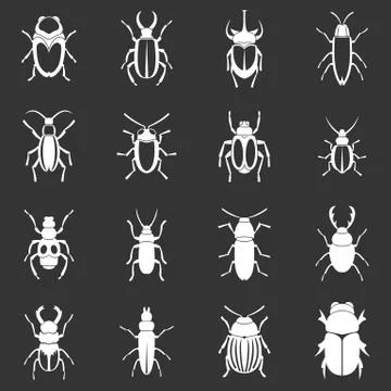 Bugs icons set grey vector Stock Illustration
