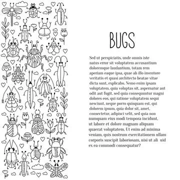 Bugs insects set Stock Illustration