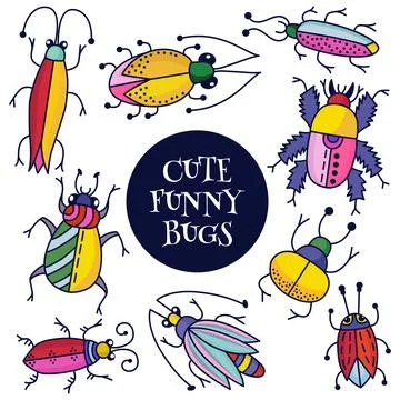 Bugs insects set Stock Illustration