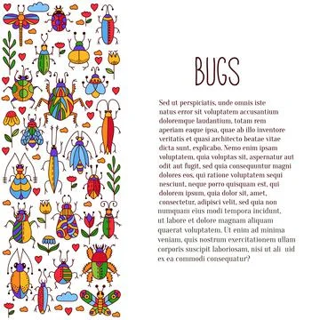 Bugs insects set Stock Illustration
