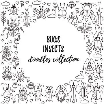 Bugs insects set Stock Illustration