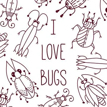 Bugs insects set Stock Illustration