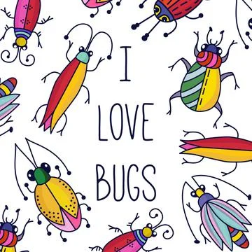 Bugs insects set Stock Illustration