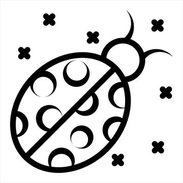 Bugs line icon vector illustration isolated on white background Stock Illustration