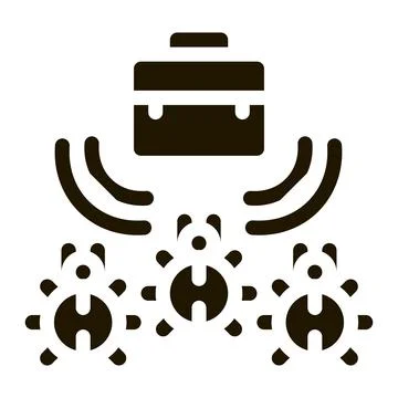 Bugs for listening in briefcase icon Vector Glyph Illustration 库存插图