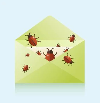 Bugs in the mail, vector illustration 스톡 일러스트