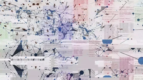 Bugs run along lines of code and destroy Internet security. Stock Footage 243471298