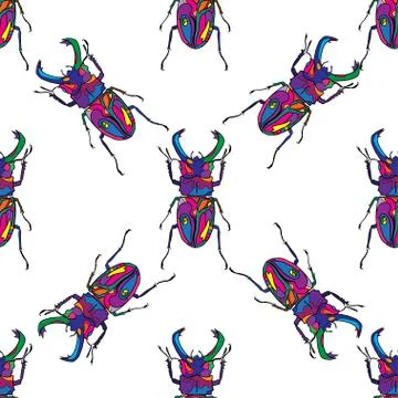 Bugs seamless pattern vector hand drawn Stock Illustration