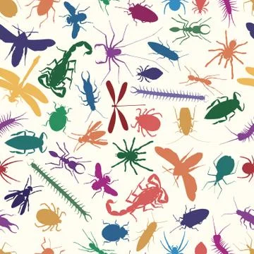 Bugs seamless tile Stock Illustration