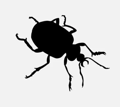 Bug's Silhouette. Vector EPS 10. Stock Illustration