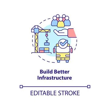 Build better infrastructure concept icon Stock Illustration