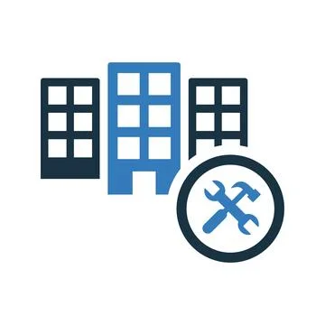 Build, building icon. Simple editable vector graphics. Ilustración de archivo