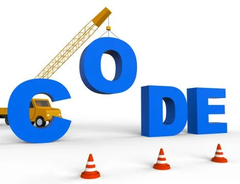 Build Code Means Coded Encrypts And Builds 3d Rendering Stock Illustration