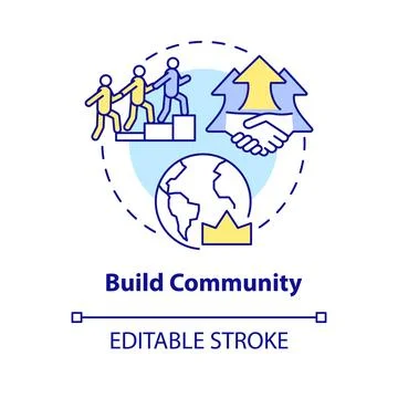 Build community concept icon Stock Illustration