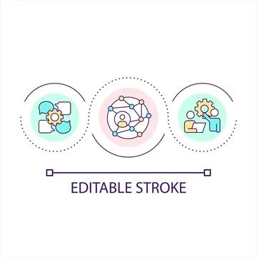 Build community network loop concept icon Stock Illustration