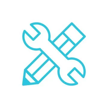 Build, design, Develop icon. From blue icon set. Stock Illustration