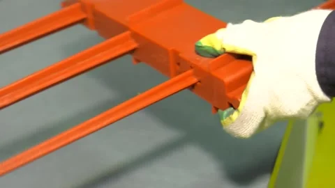 Build a device to scare away birds. Protection traverse power lines. Stock-Footage 109411745