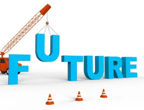 Build Future Represents Building Destiny 3d Rendering Ilustración de archivo