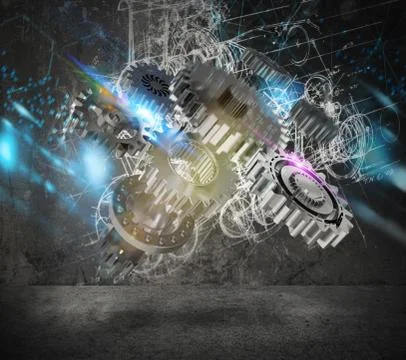 Build gear system Stock Photos