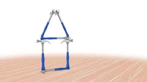 Build a Home.House made of hammers Stock Footage 46351490