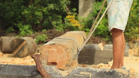 Build a house from logs Stock Footage 79588303
