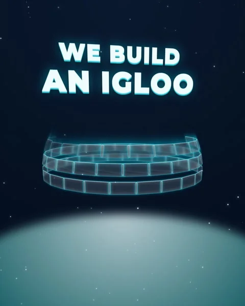 Build an igloo with glowing bricks and snowy background elements Stock Footage 344278631