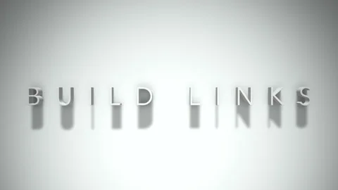Build links 3D title animation with shadows on a white background Stock Footage 297455929